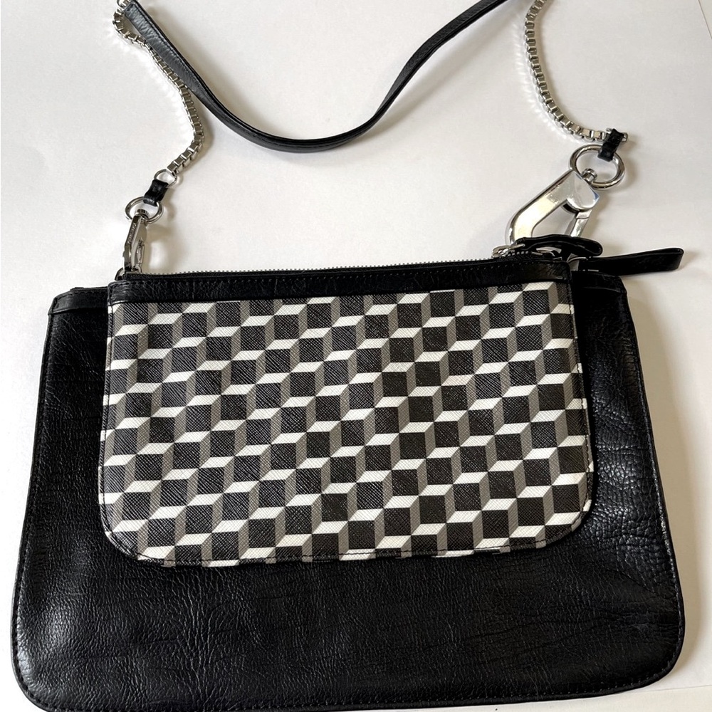 Pierre Hardy Leather Clutch| Shoulder bag Black Cube Box Design